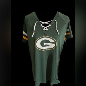 Women’s Vintage NFL Green Bay Packers Green Lace-Up Jersey Size XL Rodgers